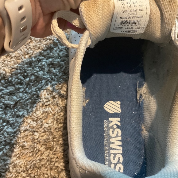 Mens white leather KSwiss size 11.5 Court style sneaker - Picture 4 of 5